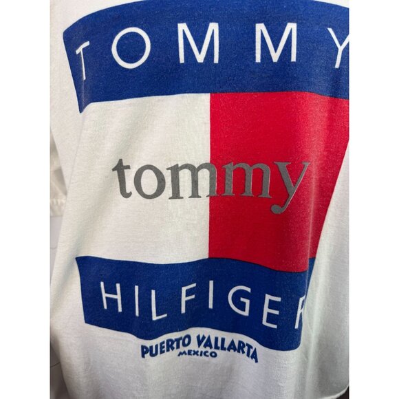 Tommy Hilfiger Puerto Vallarta Mexico Graphic T-Shirt White Short Sleeve Cotton - Picture 14 of 15